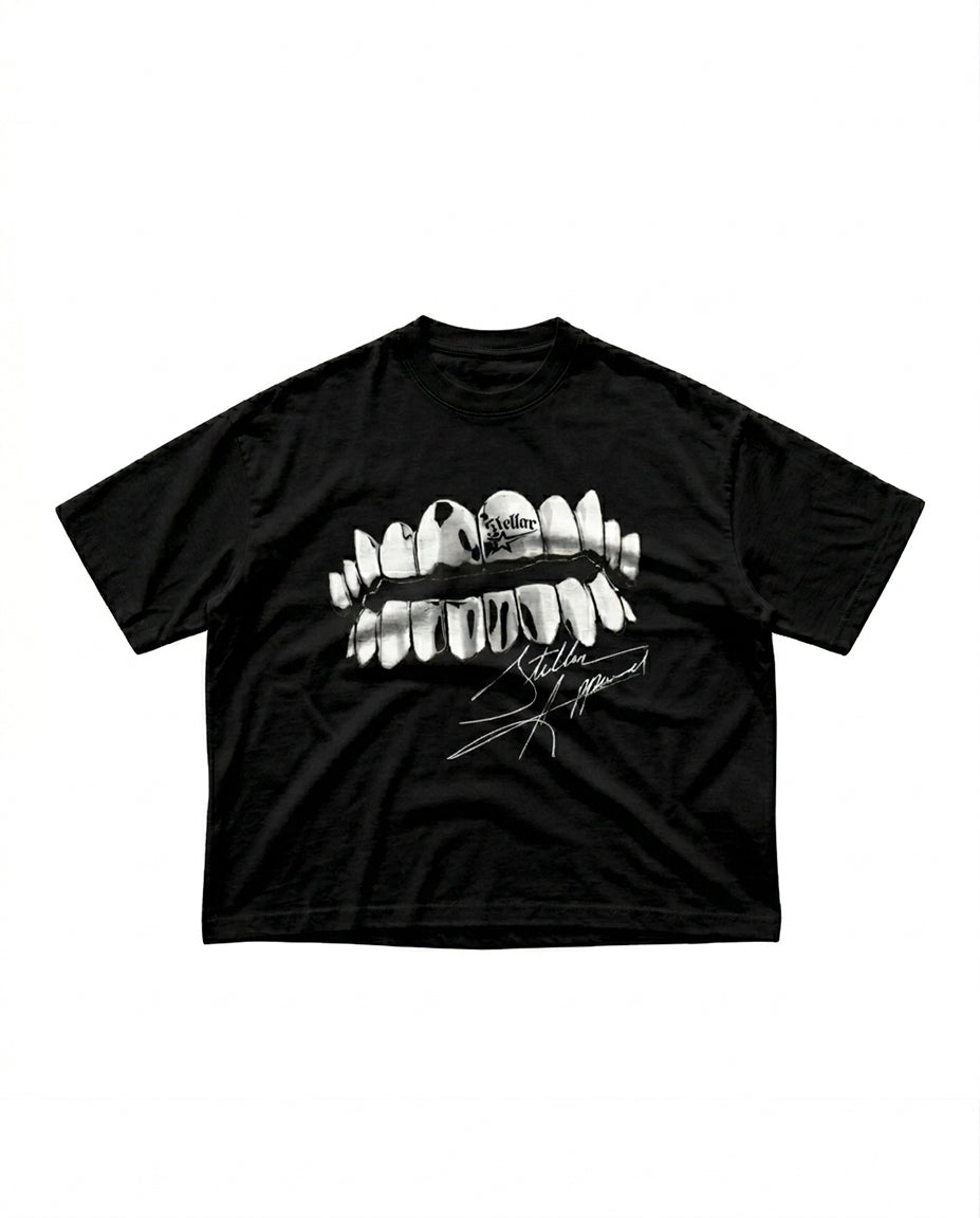 Black Chrome Edge Box Crop Tee